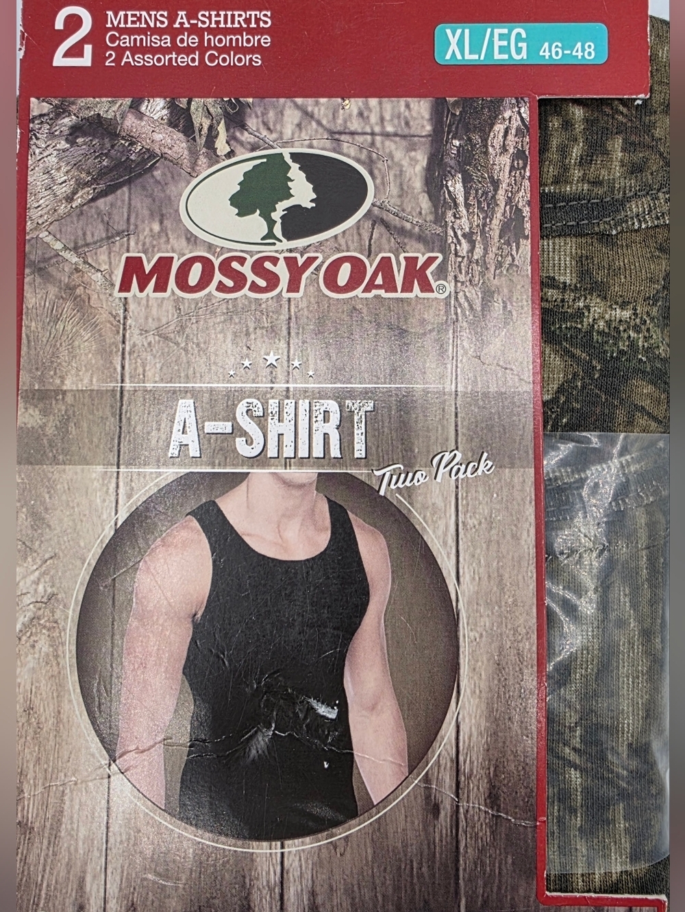 Mossy Oak Mens A Shirt Tank Tops Size Xlarge 46-48 2 Pack NEW Cotton Tagless